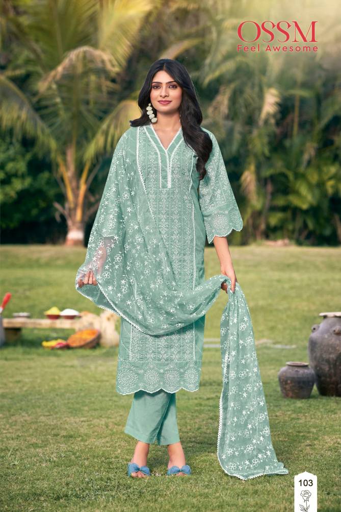 Summer Style By Ossm Embroidery Design Cotton Readymade Suits Wholesale Shop In Surat